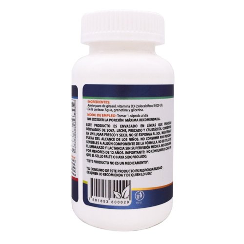 Vitamina D3 5000 U 60 Cap - Imagen 2