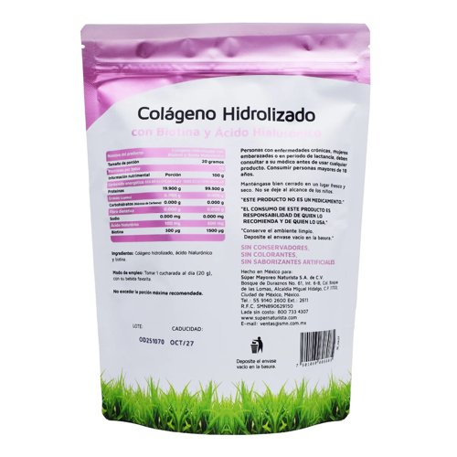 Colageno Hidrolizado Puro Con Biotina Y Ácido Hialurónico - Imagen 2