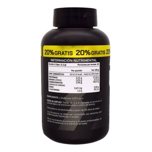 L Glutamina 100 Cap Y 20 Cap Gratis - Imagen 2
