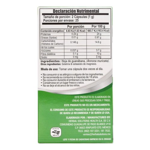 Capsulas Guanabana Vitalael 50 Cap - Imagen 2