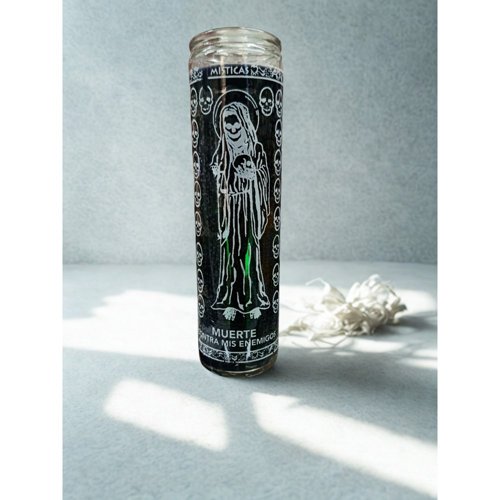 Veladora Parafina Santa Muerte Mistica Negra 1 Pza