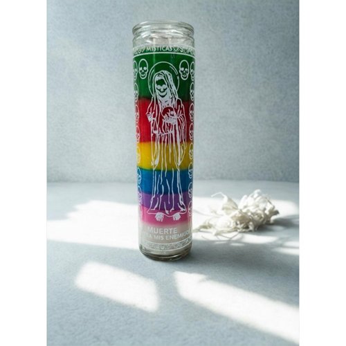 Veladora Parafina Santa Muerte 7 Col Mistica 1 Pza