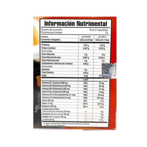 Anemiasyn Hierro Amp 10x10 Ml (hierro Vitaminas Y Minerales) - Imagen 2